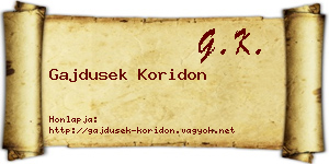 Gajdusek Koridon névjegykártya